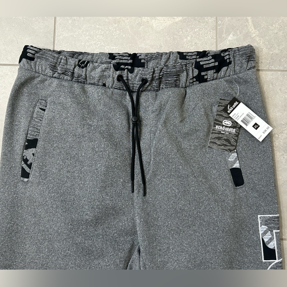 NWT Ecko Unltd Men's Sweatpants Embroidered Vertical Logo Fleece Jogger - XL - Picture 2 of 12